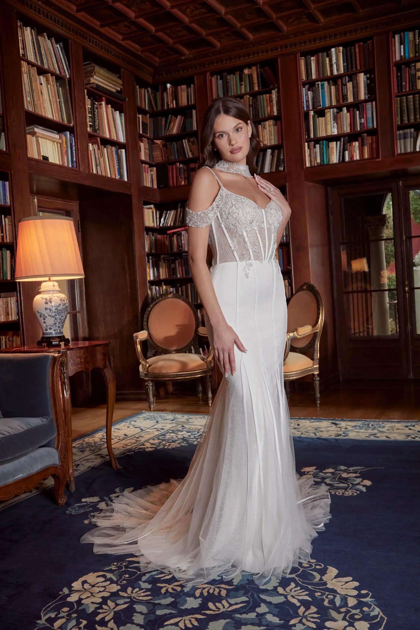 Off-the-Shoulder Sophistication: Trends in Neckline Styles for Bridal Gowns Image