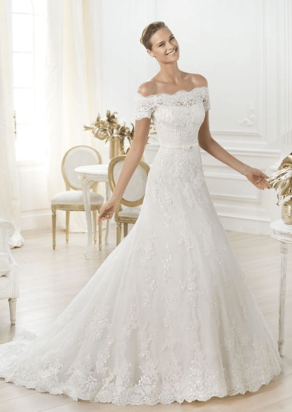 Off the Shoulder Wedding Gown