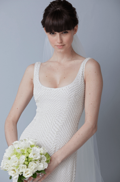 scoop neck wedding gown