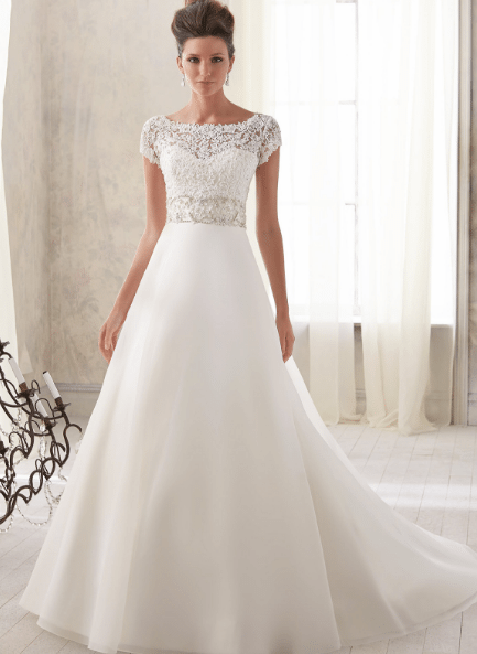 Bateau wedding gown